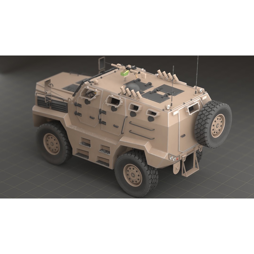 Katmerciler Hızır 3D Model – Low Poly MRAP Vehicle, FBX, Game Ready - View 4