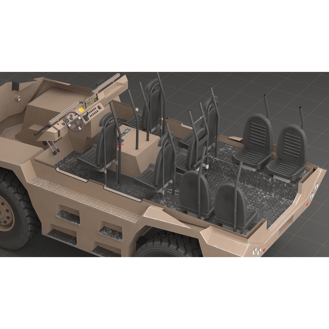 Katmerciler Hızır 3D Model – Low Poly MRAP Vehicle, FBX, Game Ready - View 40