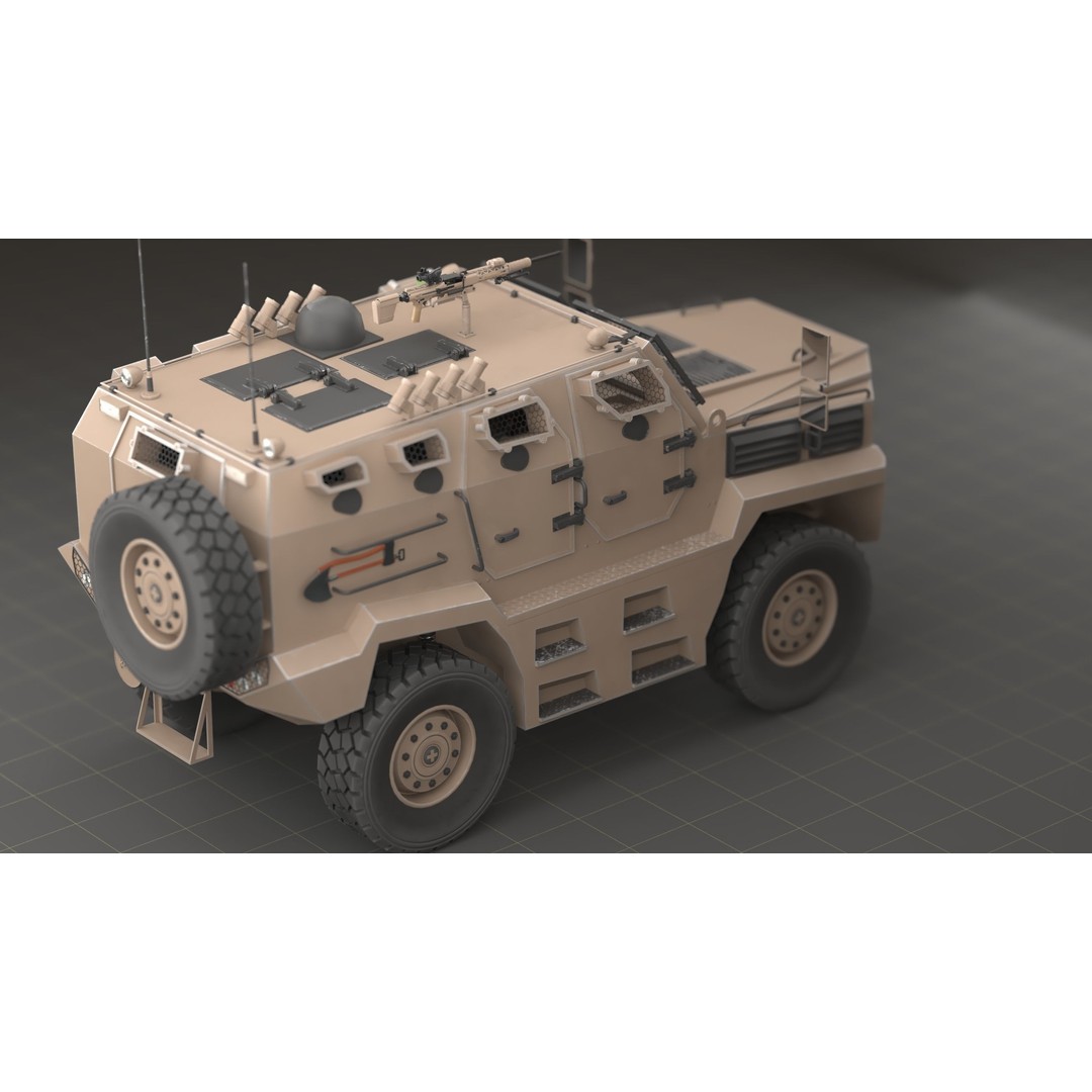 Katmerciler Hızır 3D Model – Low Poly MRAP Vehicle, FBX, Game Ready - View 5