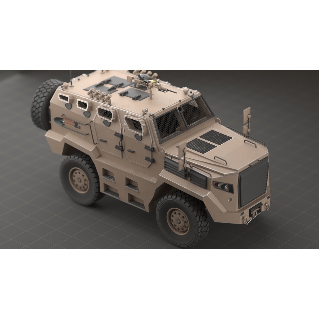 Katmerciler Hızır 3D Model – Low Poly MRAP Vehicle, FBX, Game Ready - View 6