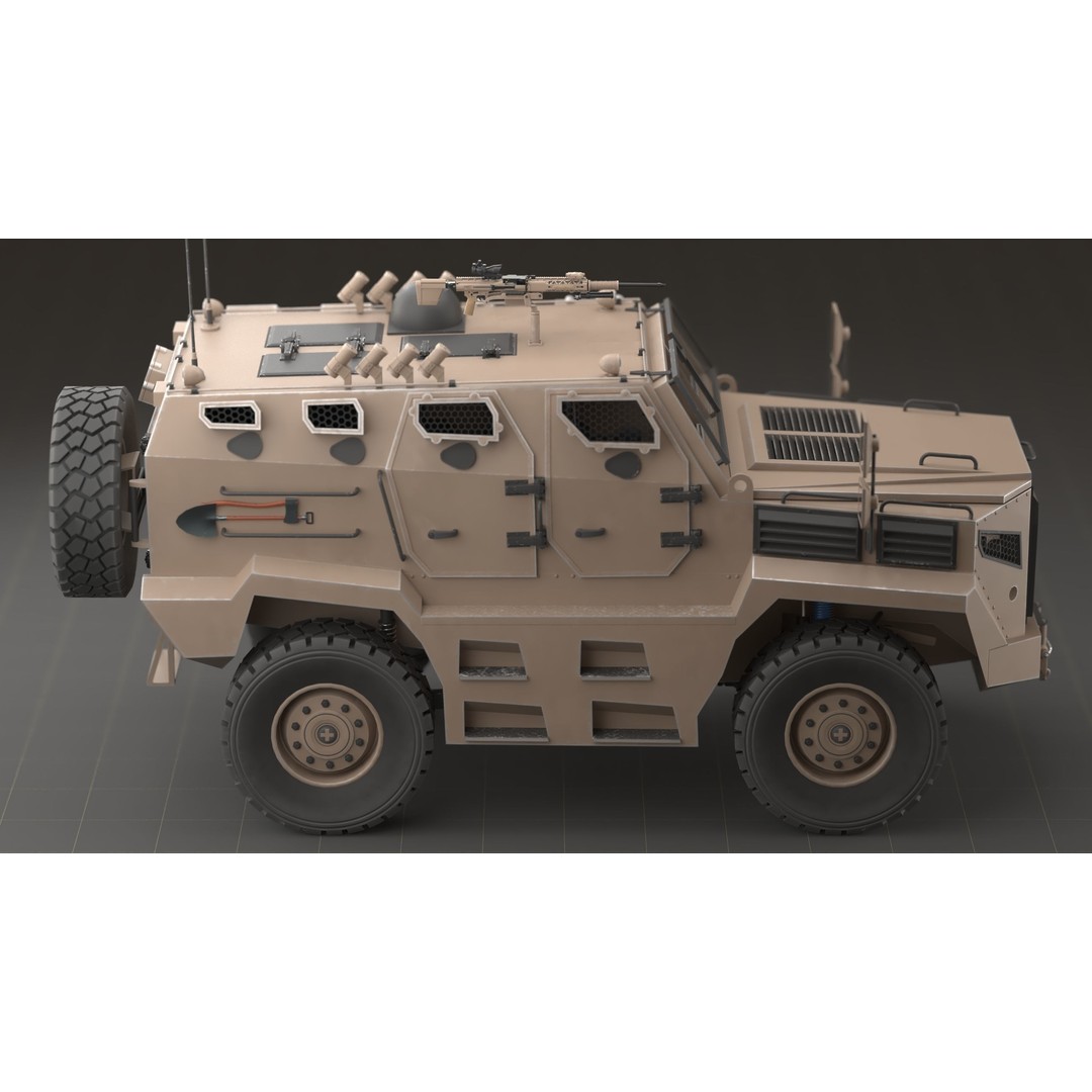 Katmerciler Hızır 3D Model – Low Poly MRAP Vehicle, FBX, Game Ready - View 9