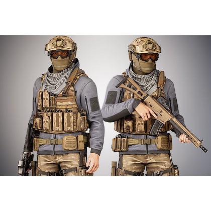 Casual Soldier 3D Model – Low Poly Rigged Character, FBX