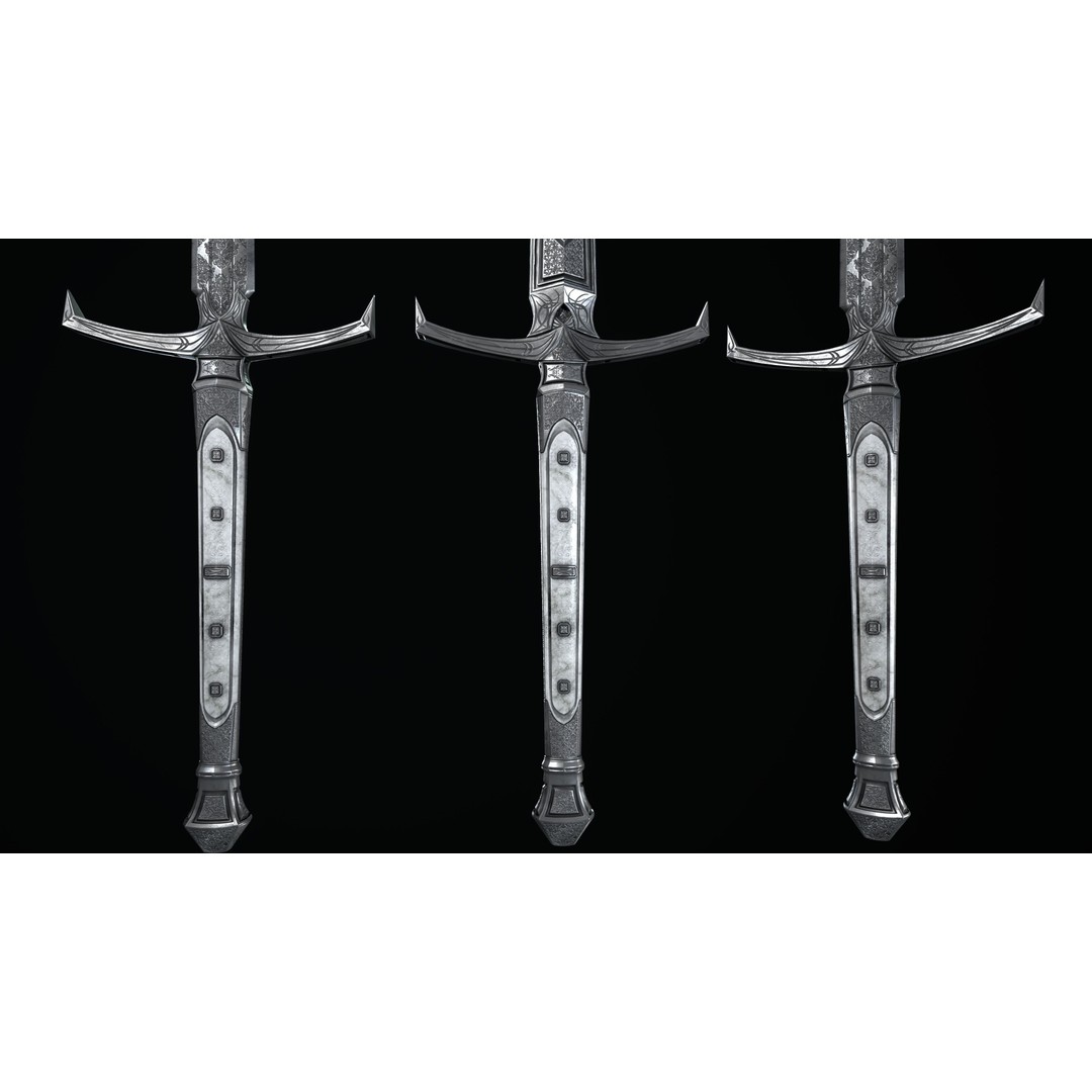 Sword and Dagger 3D Model – Low Poly Game Asset, FBX, PBR Textures - View 11