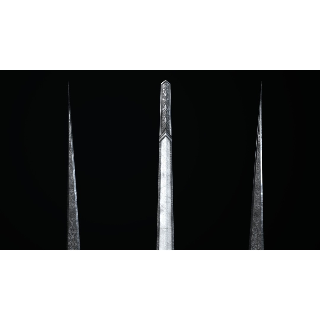 Sword and Dagger 3D Model – Low Poly Game Asset, FBX, PBR Textures - View 12