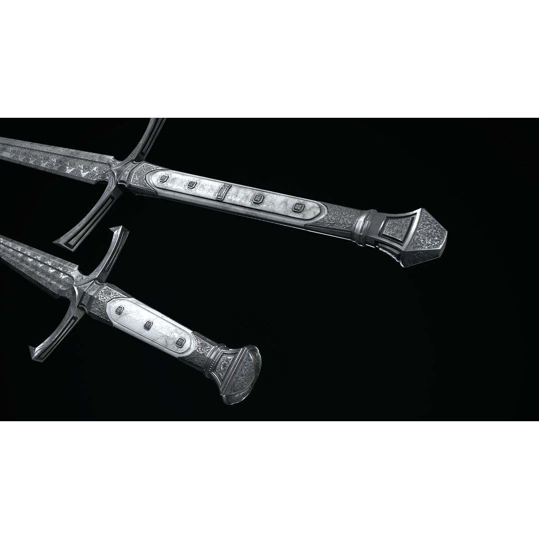 Sword and Dagger 3D Model – Low Poly Game Asset, FBX, PBR Textures - View 15