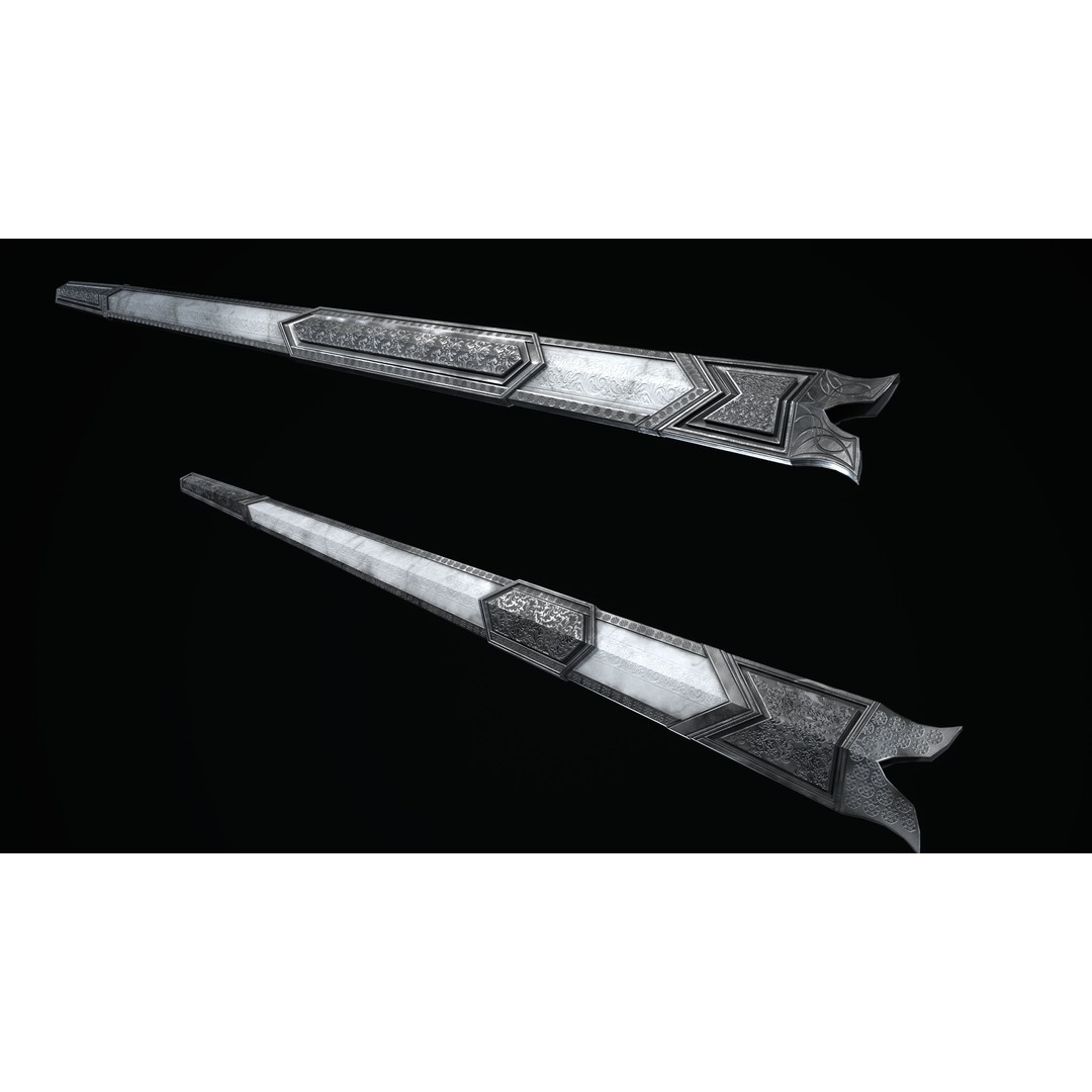 Sword and Dagger 3D Model – Low Poly Game Asset, FBX, PBR Textures - View 16