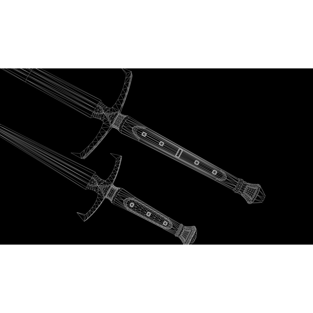 Sword and Dagger 3D Model – Low Poly Game Asset, FBX, PBR Textures - View 17