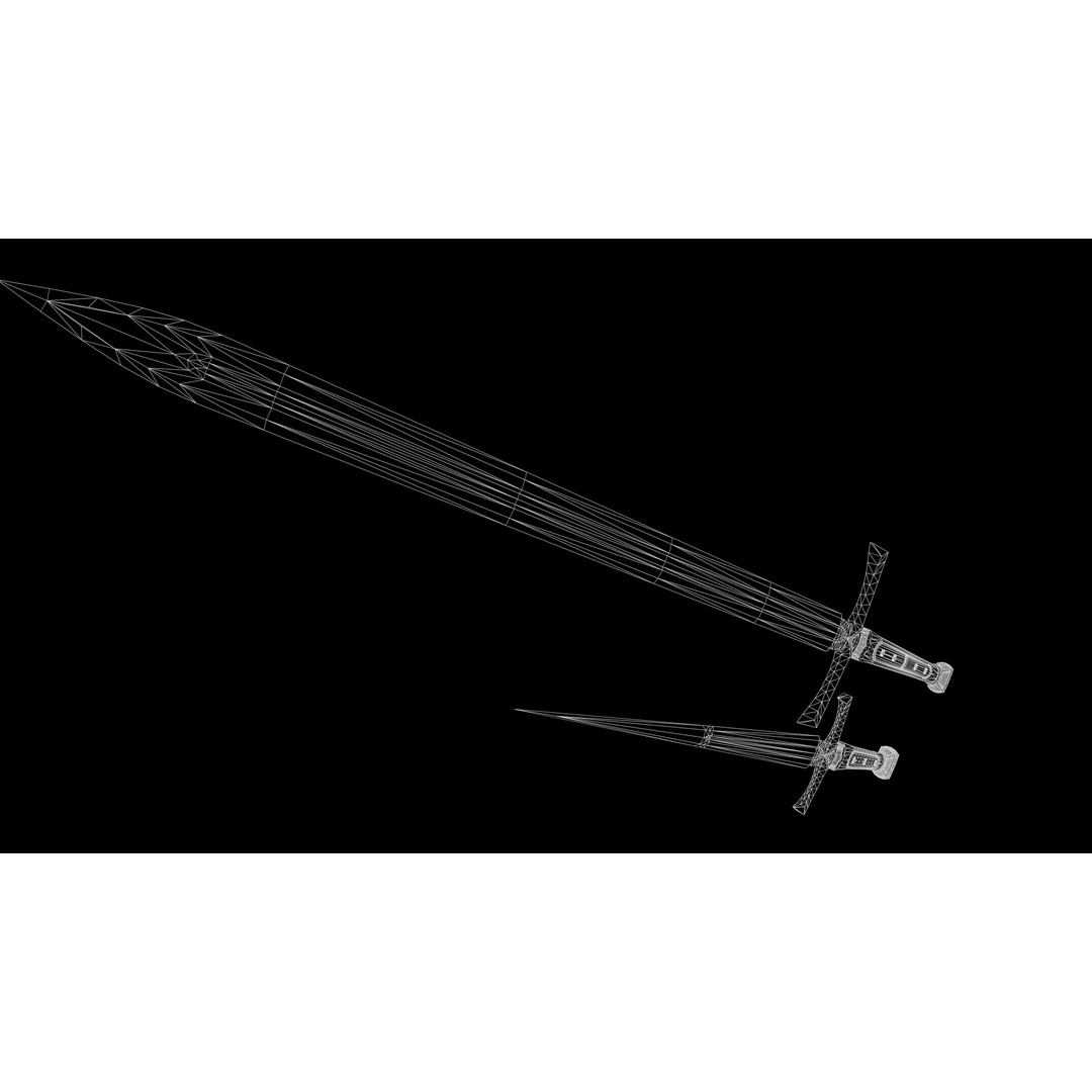 Sword and Dagger 3D Model – Low Poly Game Asset, FBX, PBR Textures - View 18