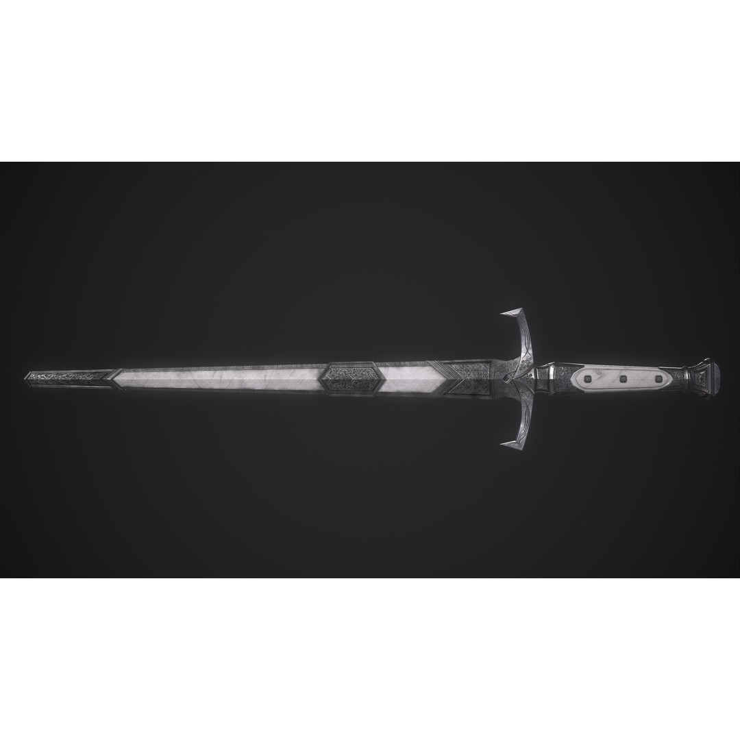Sword and Dagger 3D Model – Low Poly Game Asset, FBX, PBR Textures - View 21