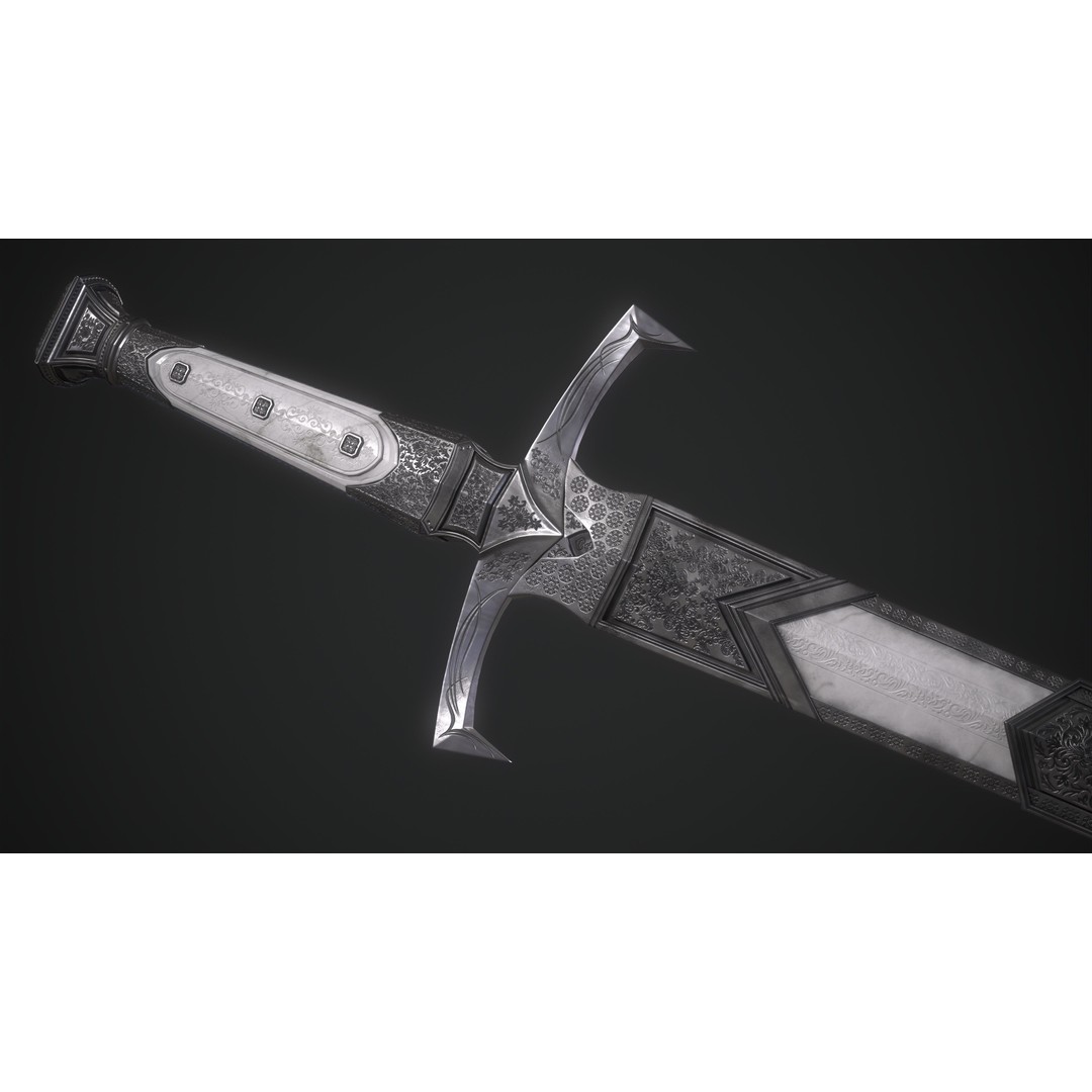Sword and Dagger 3D Model – Low Poly Game Asset, FBX, PBR Textures - View 23