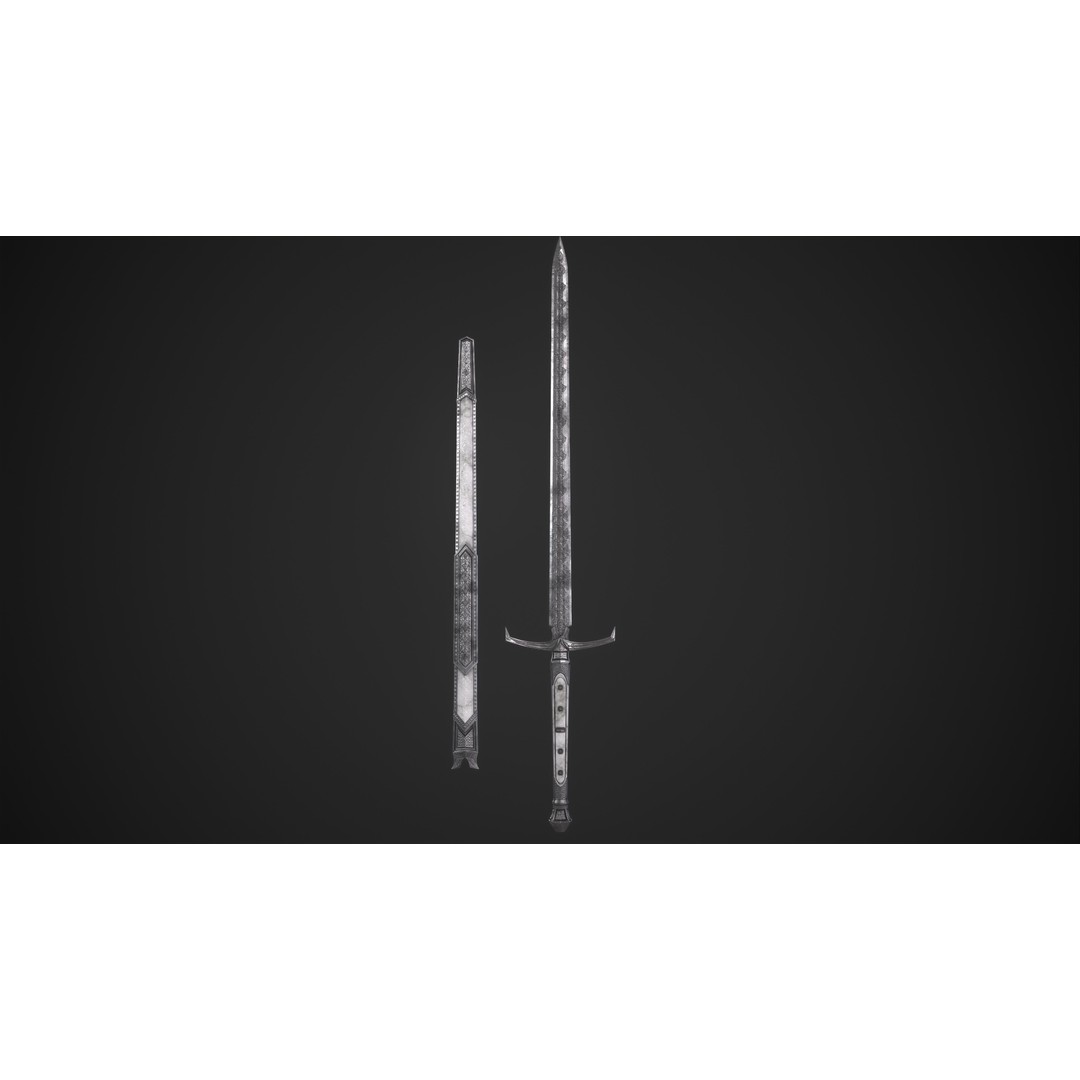 Sword and Dagger 3D Model – Low Poly Game Asset, FBX, PBR Textures - View 28