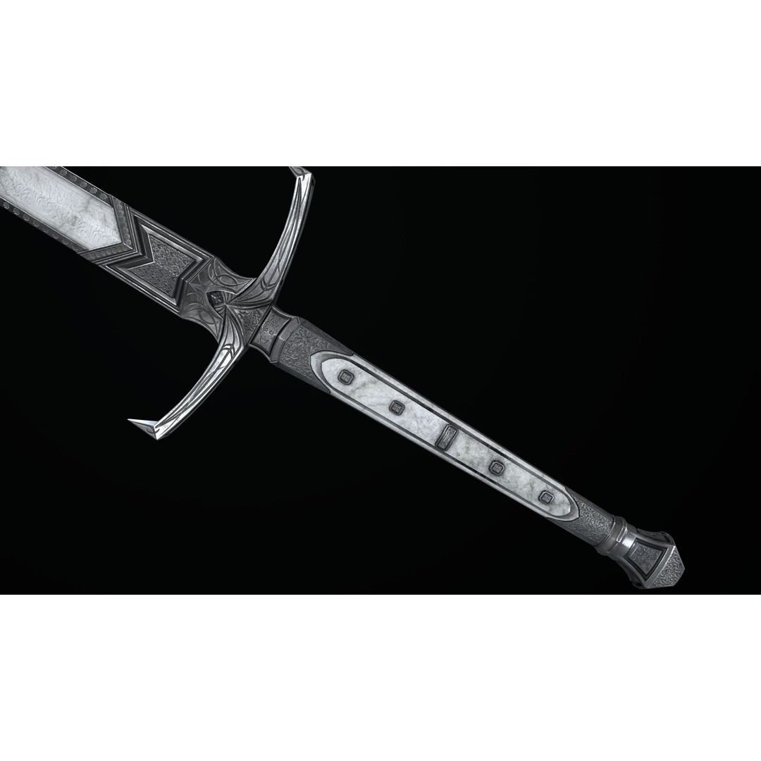 Sword and Dagger 3D Model – Low Poly Game Asset, FBX, PBR Textures - View 5