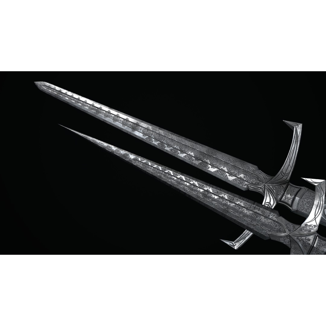 Sword and Dagger 3D Model – Low Poly Game Asset, FBX, PBR Textures - View 6