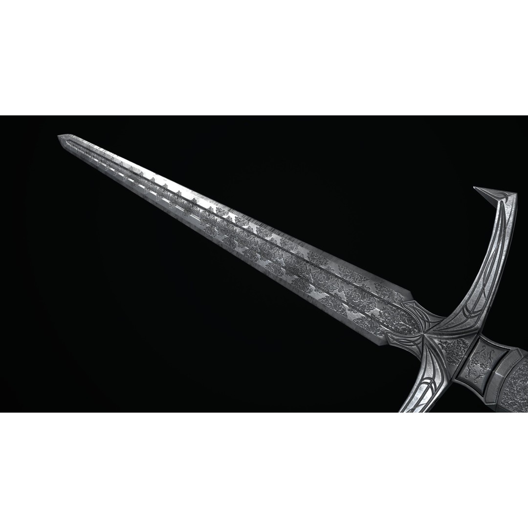 Sword and Dagger 3D Model – Low Poly Game Asset, FBX, PBR Textures - View 8