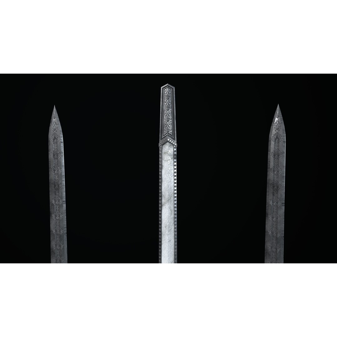 Sword and Dagger 3D Model – Low Poly Game Asset, FBX, PBR Textures - View 9