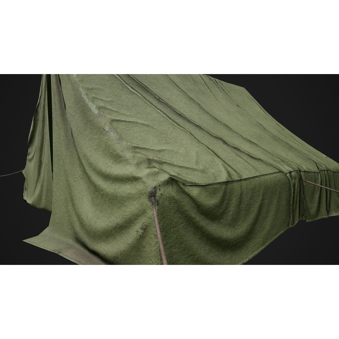 Military Tent 3D Model – Low Poly Game Ready PBR Asset, FBX - View 13