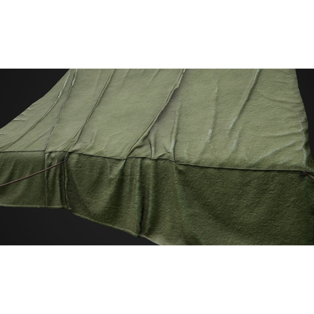 Military Tent 3D Model – Low Poly Game Ready PBR Asset, FBX - View 14