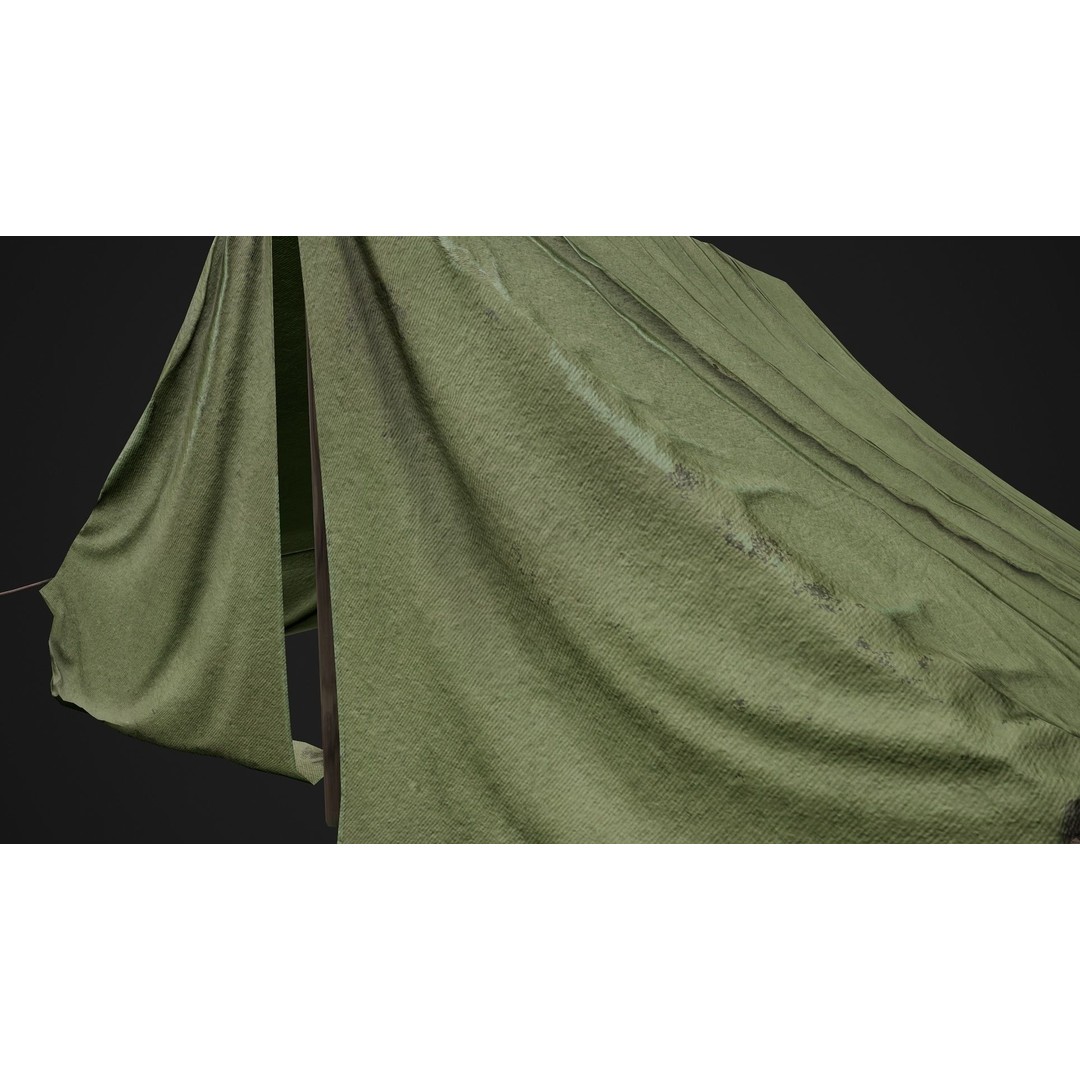 Military Tent 3D Model – Low Poly Game Ready PBR Asset, FBX - View 15