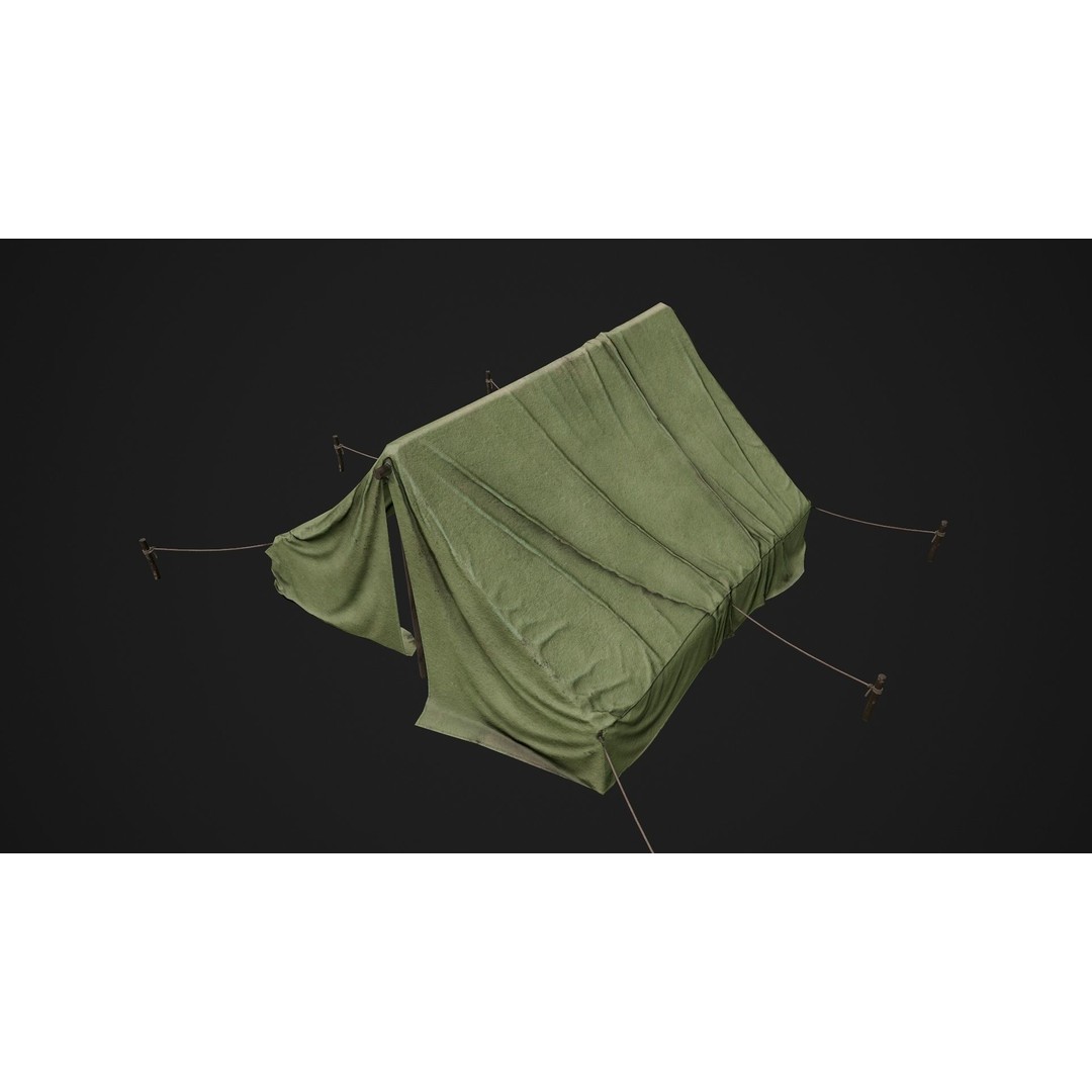 Military Tent 3D Model – Low Poly Game Ready PBR Asset, FBX - View 16