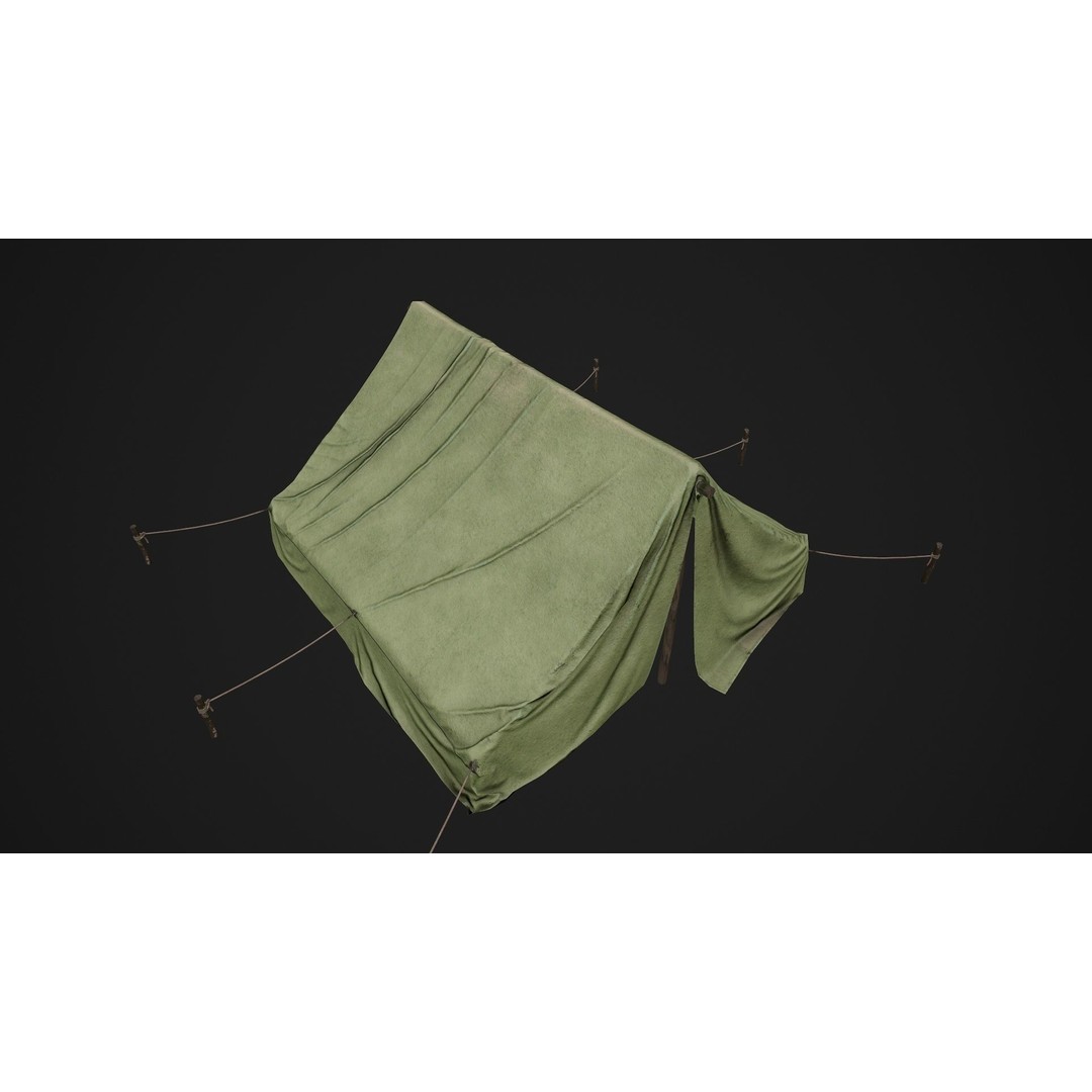 Military Tent 3D Model – Low Poly Game Ready PBR Asset, FBX - View 17