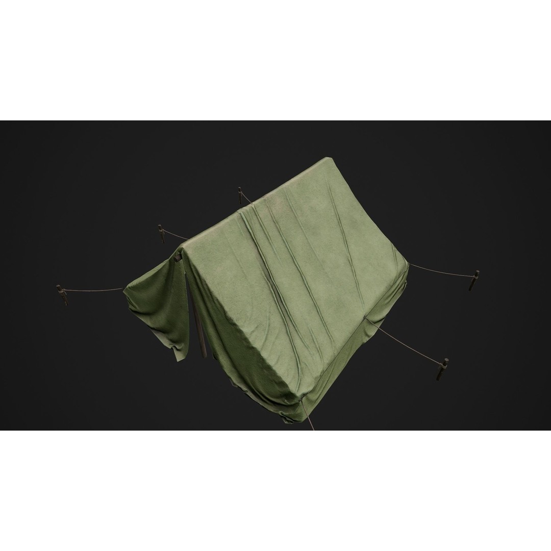 Military Tent 3D Model – Low Poly Game Ready PBR Asset, FBX - View 18