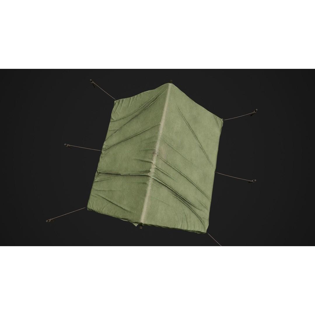 Military Tent 3D Model – Low Poly Game Ready PBR Asset, FBX - View 19