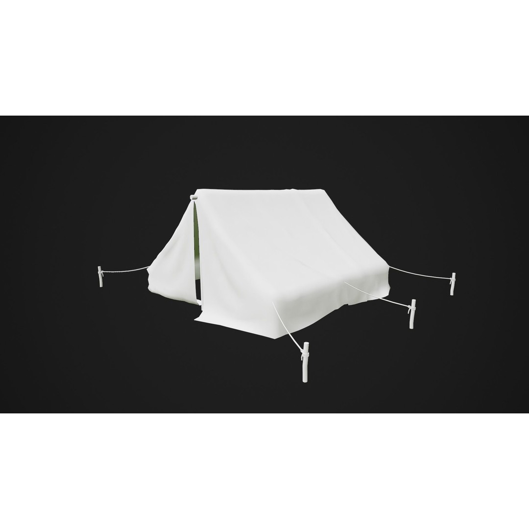 Military Tent 3D Model – Low Poly Game Ready PBR Asset, FBX - View 22