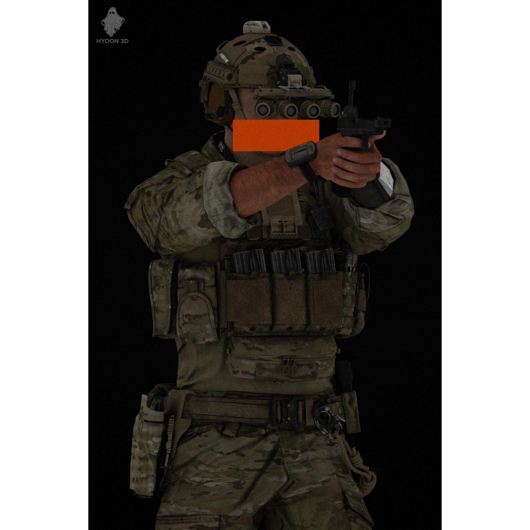 Crye Jumpable Plate Carrier 3D Model – Low Poly Military Vest, FBX - View 10