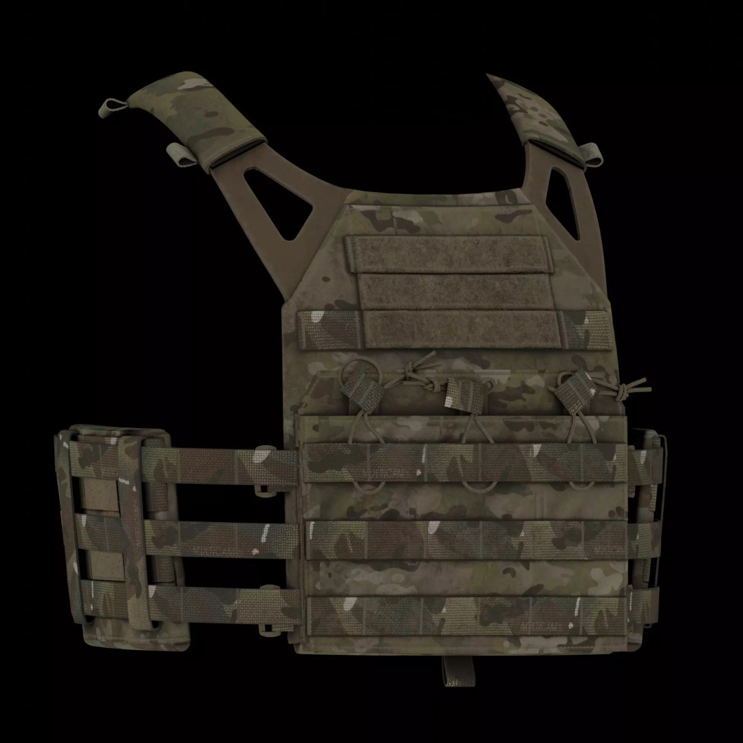 Crye Jumpable Plate Carrier 3D Model – Low Poly Military Vest, FBX - View 4