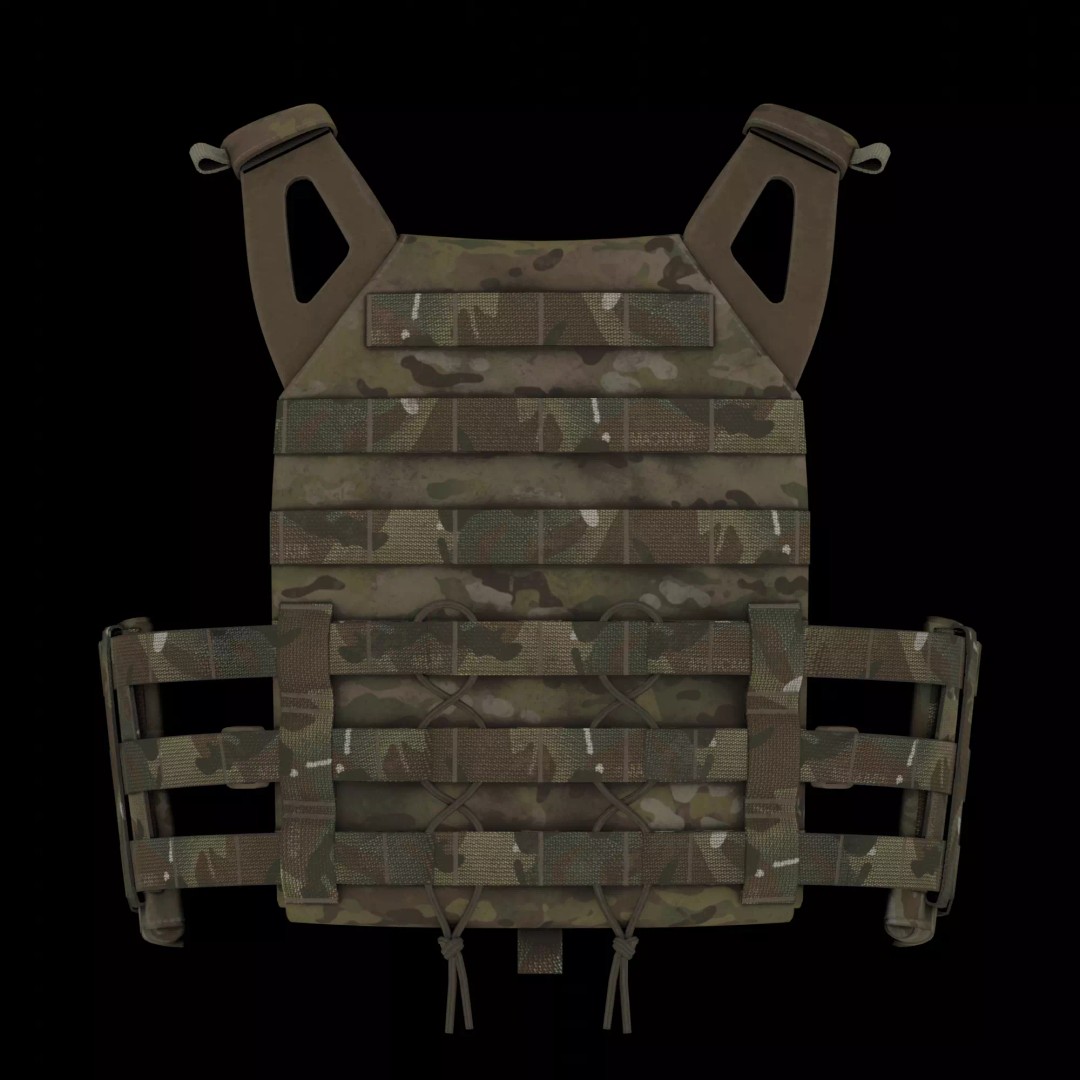 Crye Jumpable Plate Carrier 3D Model – Low Poly Military Vest, FBX - View 7