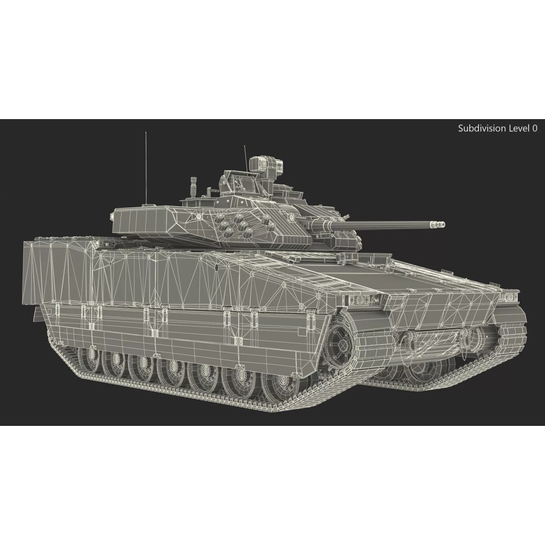 Dirty Swedish Battle Tank Strf 90 Mk IV 3D Model – High Poly PBR Asset, FBX - View 17