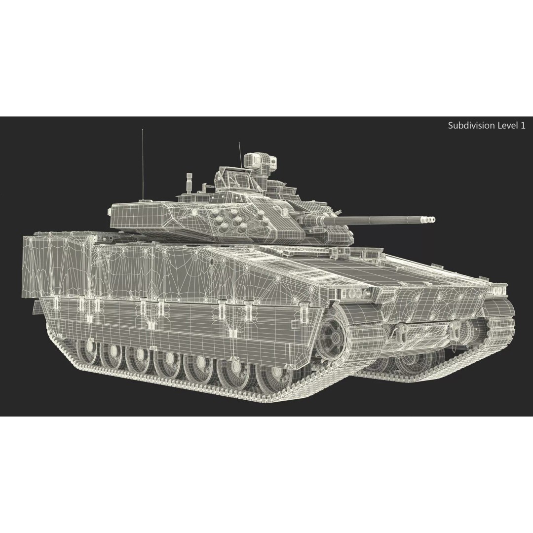 Dirty Swedish Battle Tank Strf 90 Mk IV 3D Model – High Poly PBR Asset, FBX - View 18