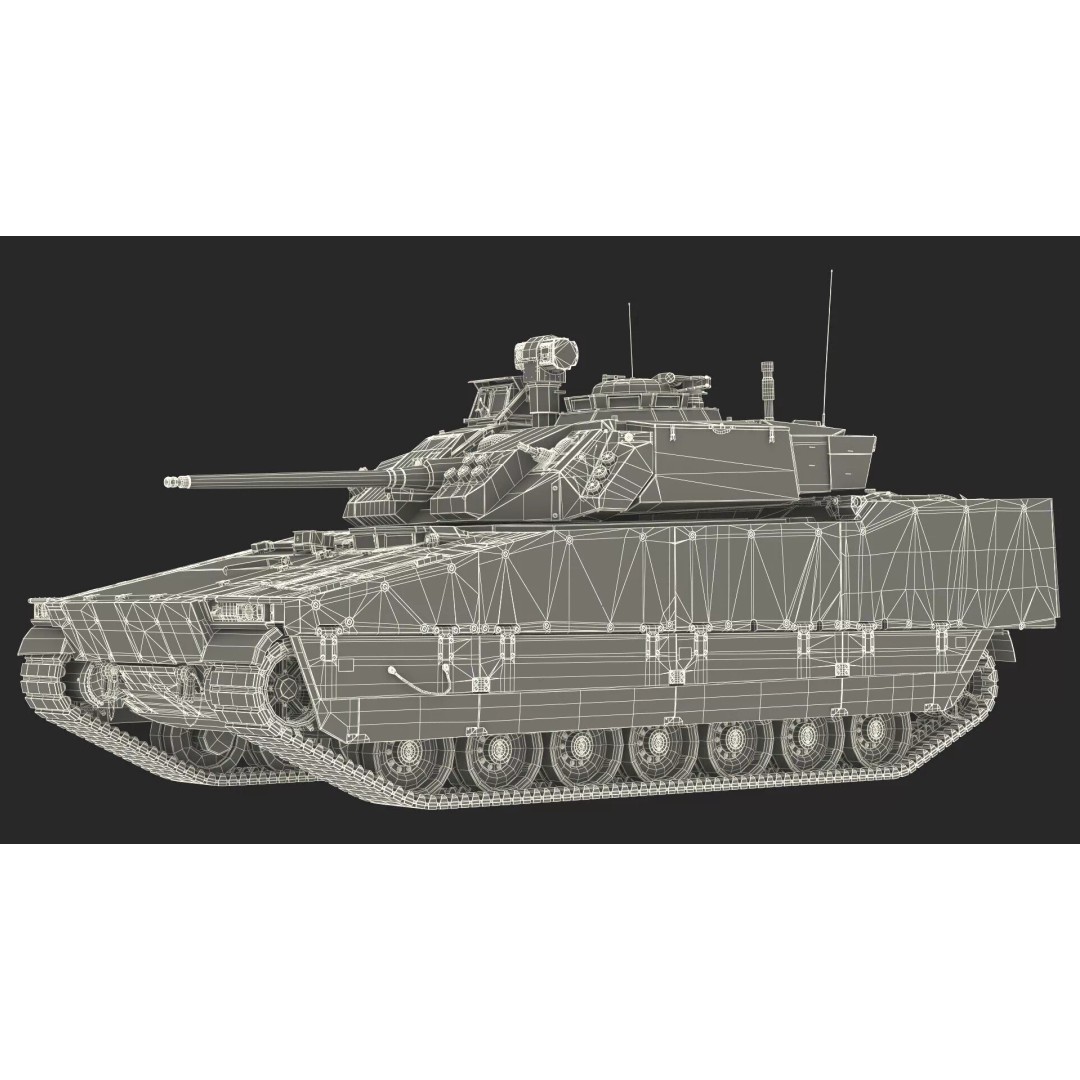 Dirty Swedish Battle Tank Strf 90 Mk IV 3D Model – High Poly PBR Asset, FBX - View 22