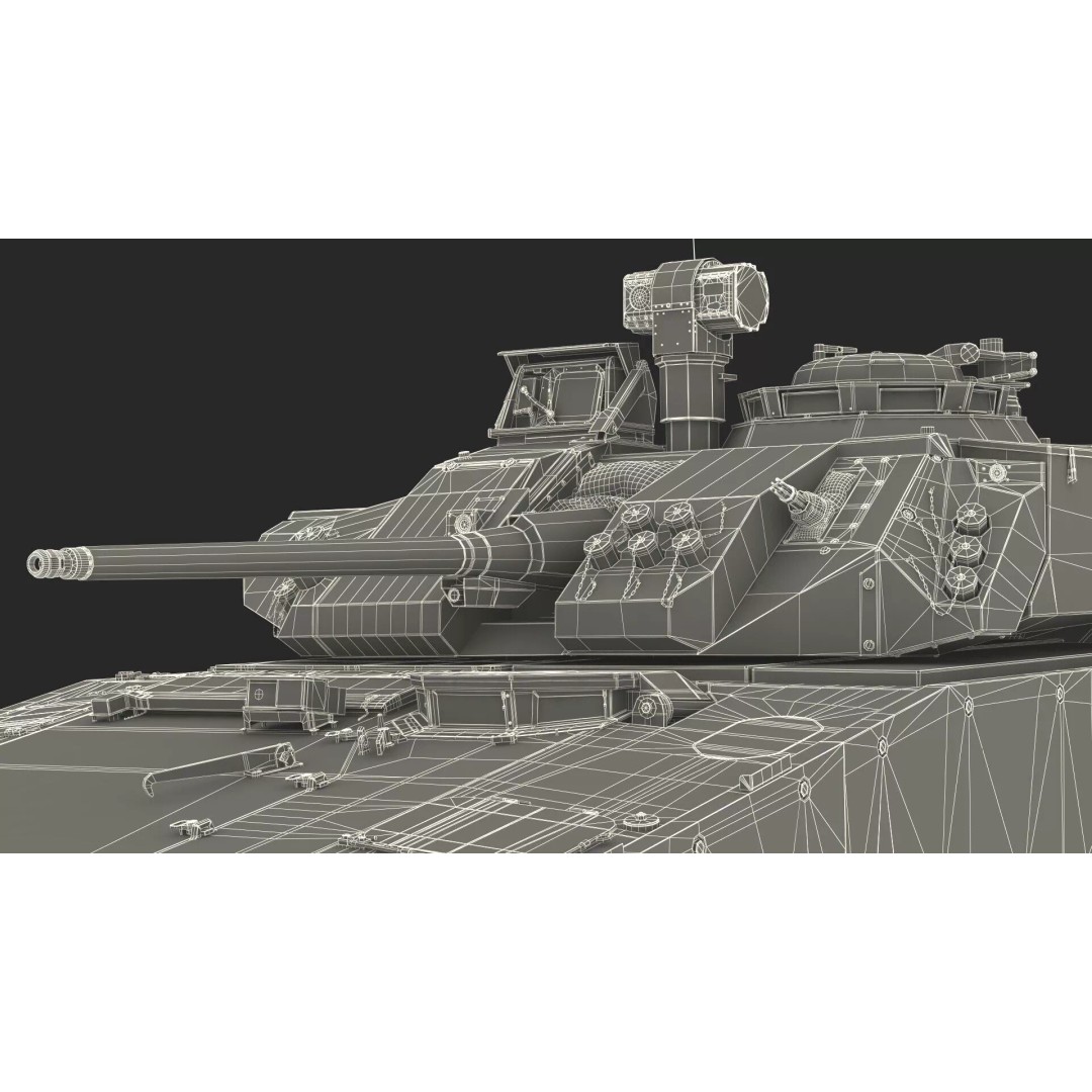 Dirty Swedish Battle Tank Strf 90 Mk IV 3D Model – High Poly PBR Asset, FBX - View 24