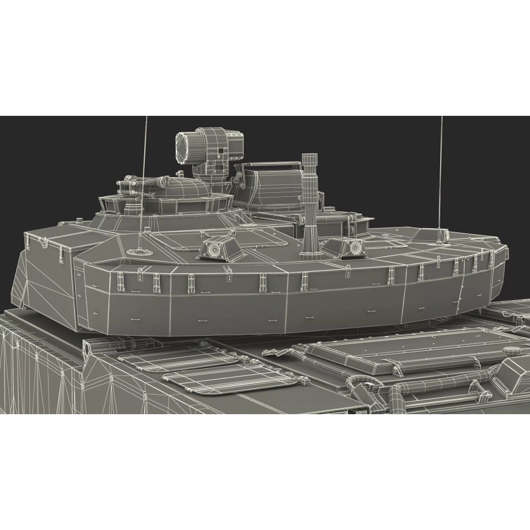 Dirty Swedish Battle Tank Strf 90 Mk IV 3D Model – High Poly PBR Asset, FBX - View 25