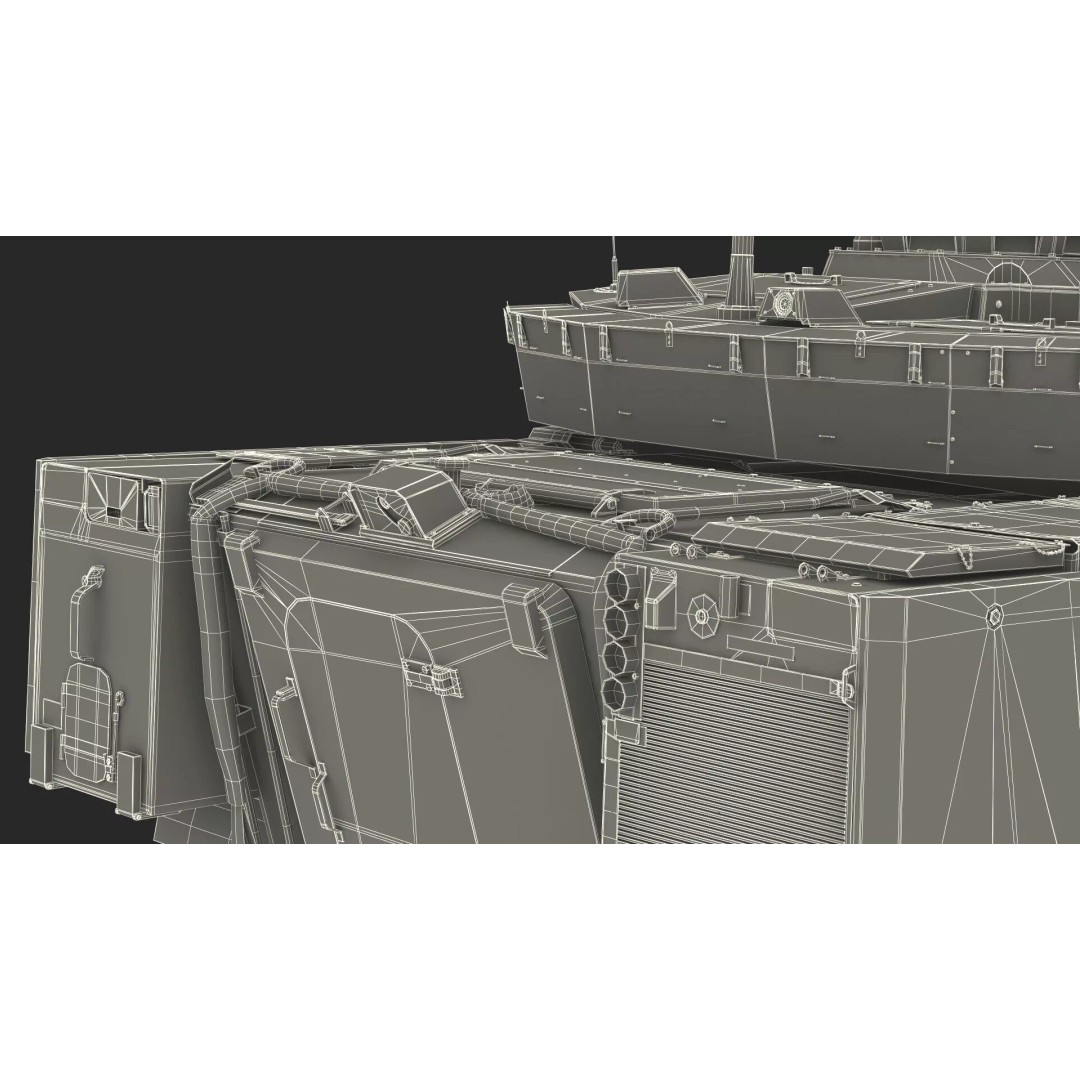 Dirty Swedish Battle Tank Strf 90 Mk IV 3D Model – High Poly PBR Asset, FBX - View 26