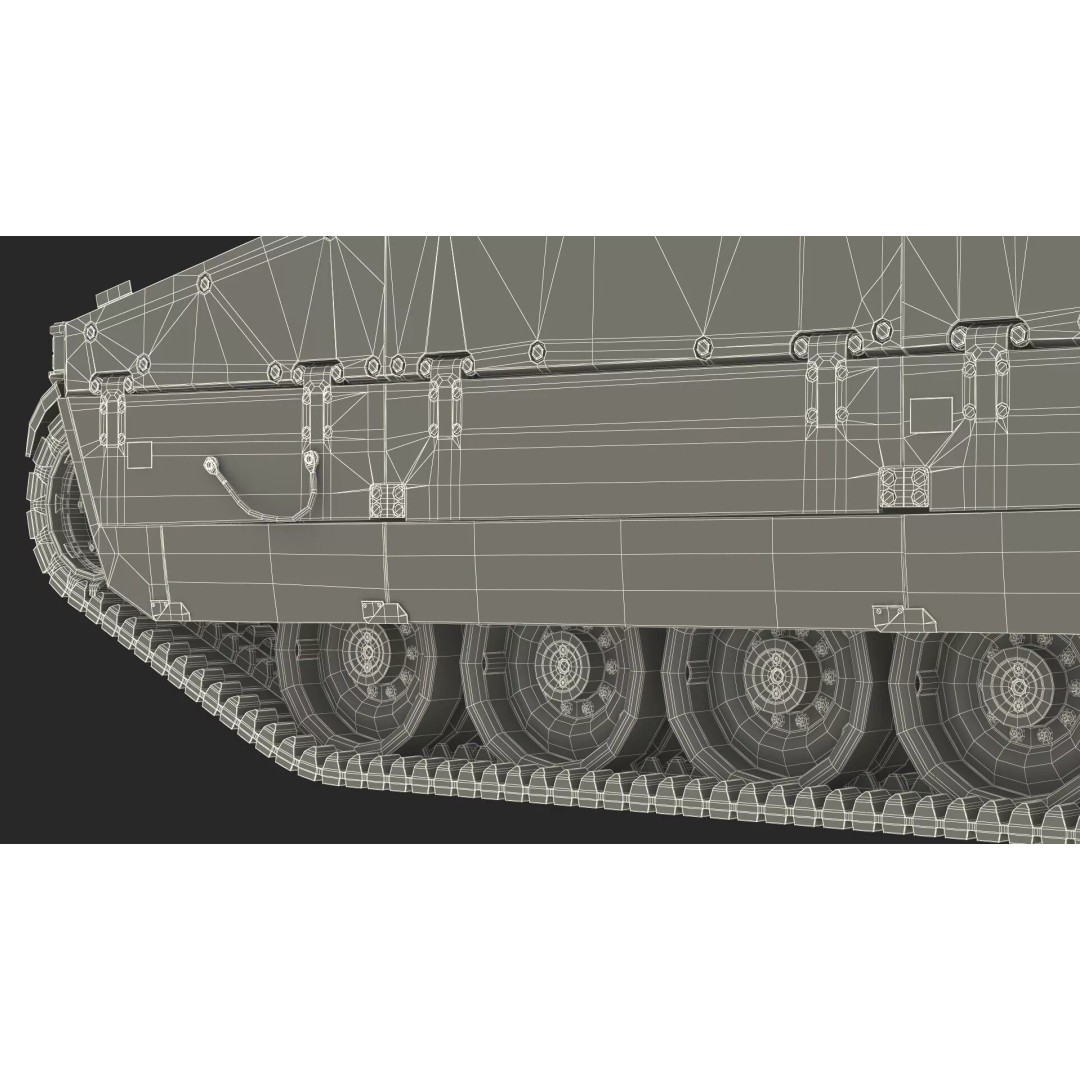 Dirty Swedish Battle Tank Strf 90 Mk IV 3D Model – High Poly PBR Asset, FBX - View 27