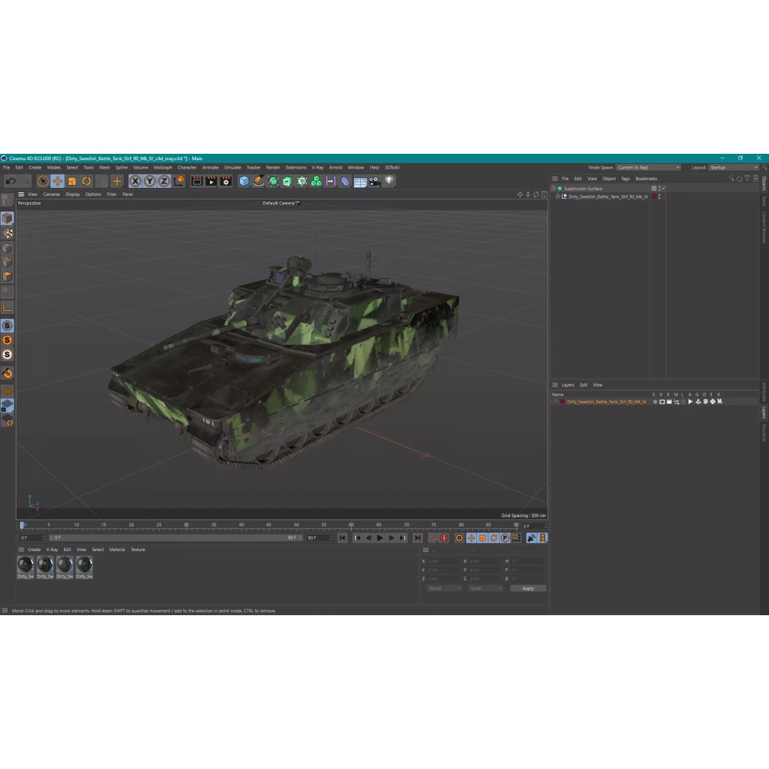 Dirty Swedish Battle Tank Strf 90 Mk IV 3D Model – High Poly PBR Asset, FBX - View 31
