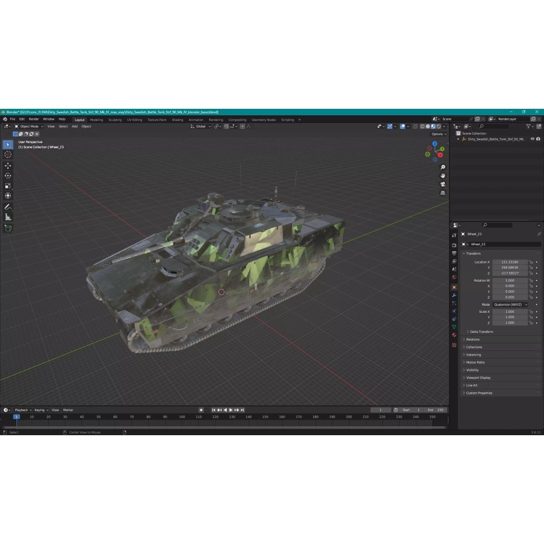 Dirty Swedish Battle Tank Strf 90 Mk IV 3D Model – High Poly PBR Asset, FBX - View 33