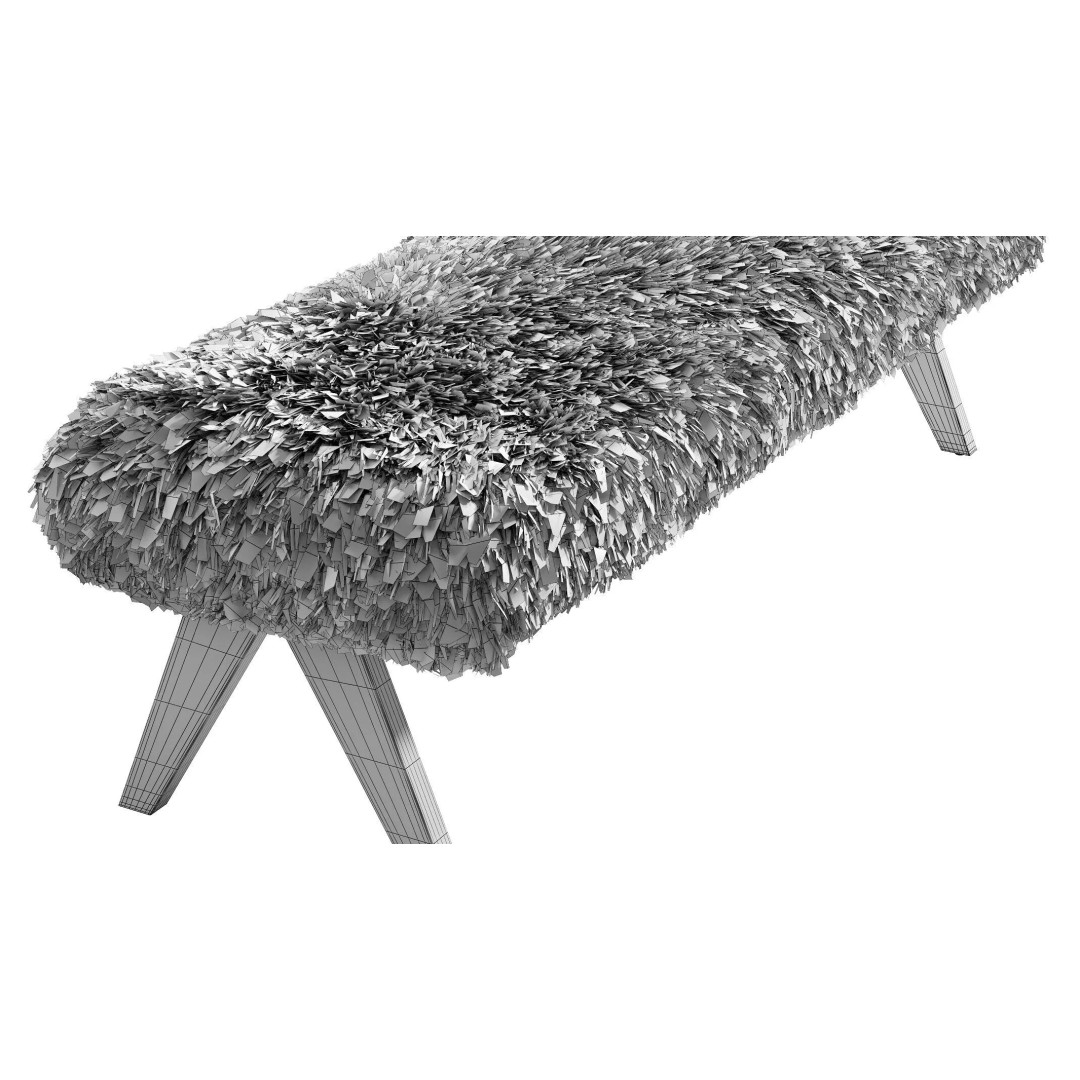Jakob Sheepskin Bench 3D Model – High Poly Scandinavian Furniture, FBX - View 11