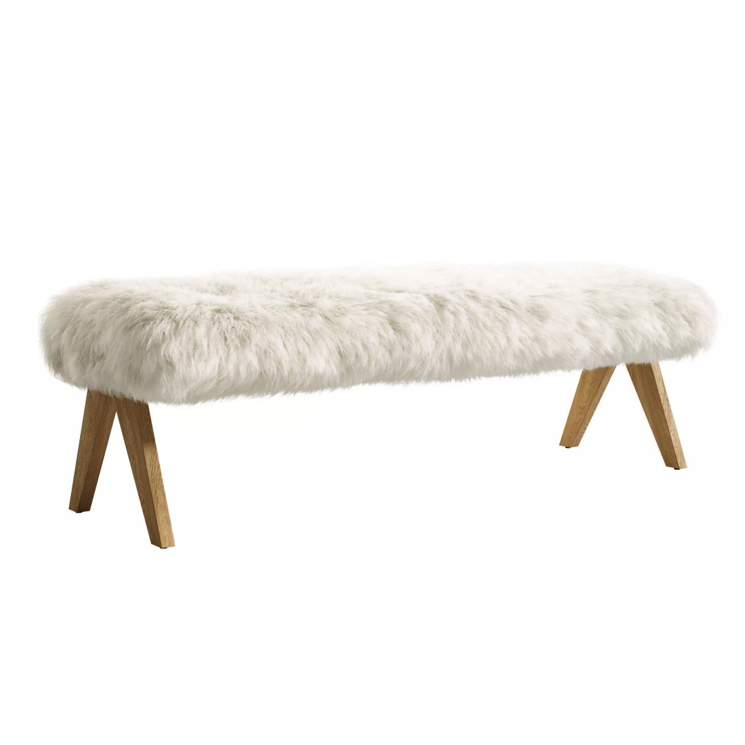 Jakob Sheepskin Bench 3D Model – High Poly Scandinavian Furniture, FBX - View 3