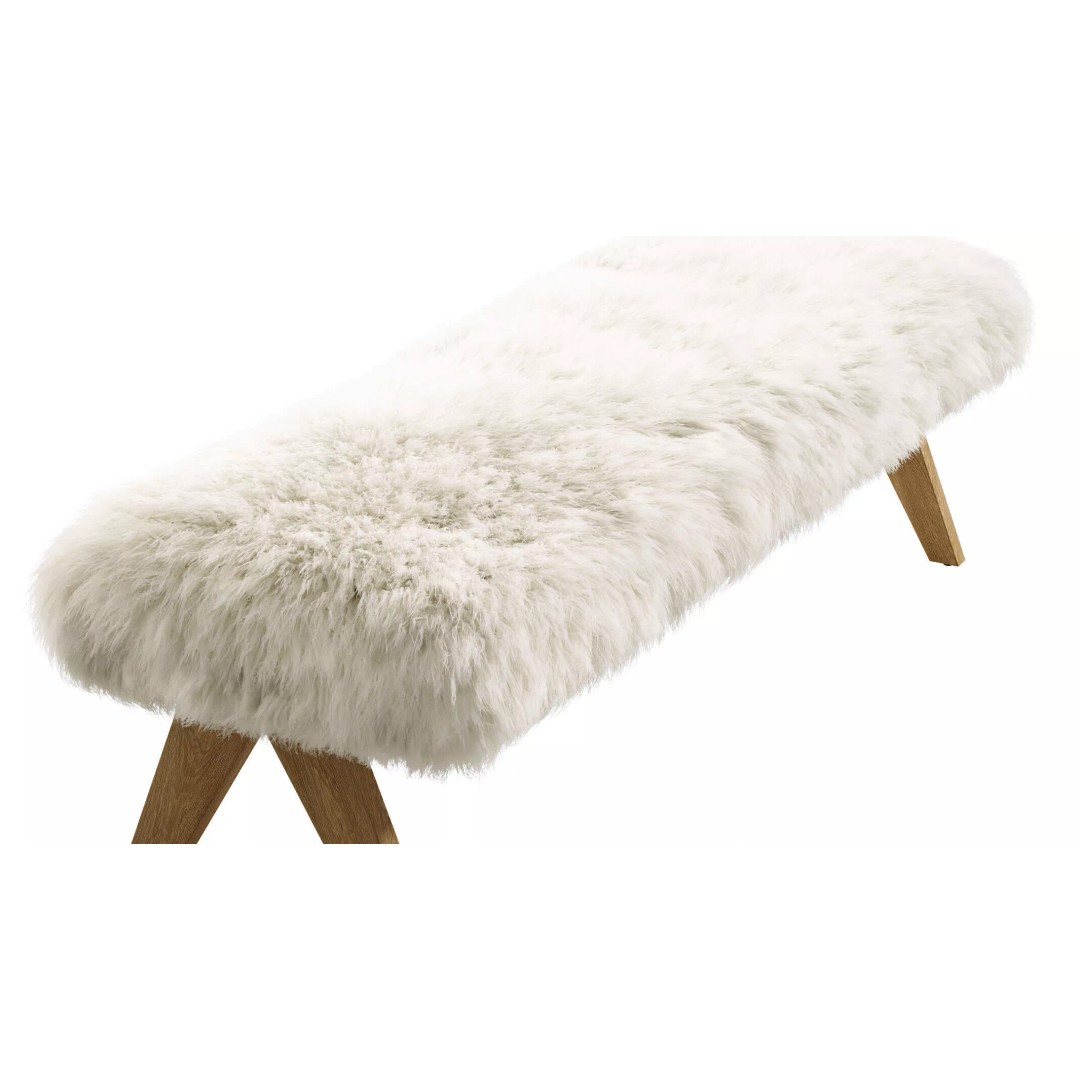 Jakob Sheepskin Bench 3D Model – High Poly Scandinavian Furniture, FBX - View 5