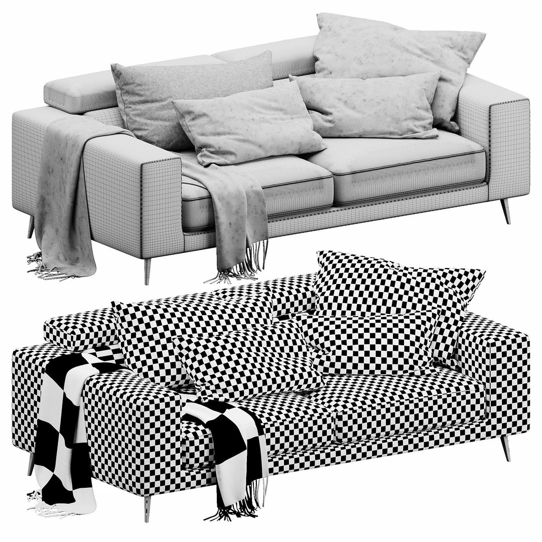 Ditre Italia Anderson 3D Model – Contemporary Sofa, PBR Textures - View 14