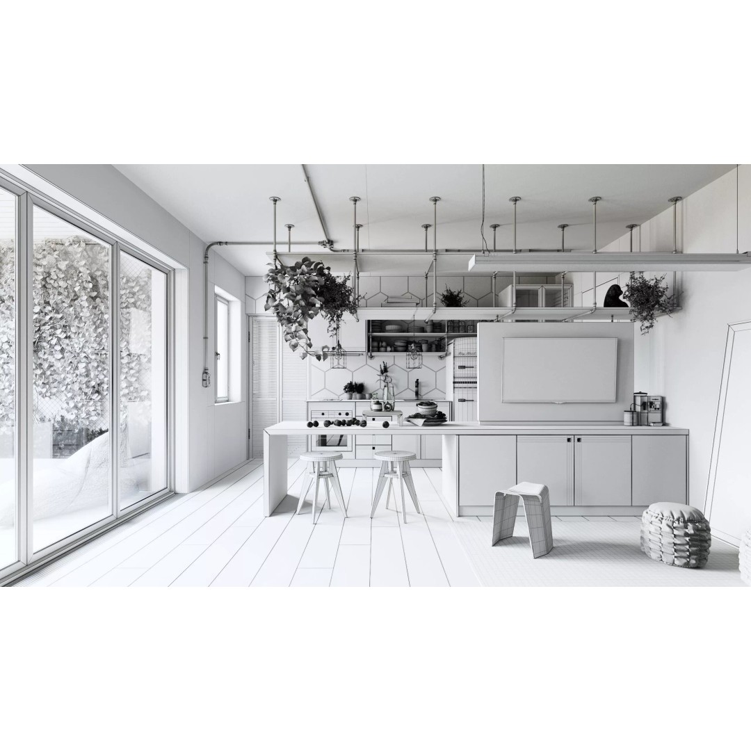 Modern Apartment Interior 3D Model – PBR Scene for Blender, FBX, OBJ - View 14