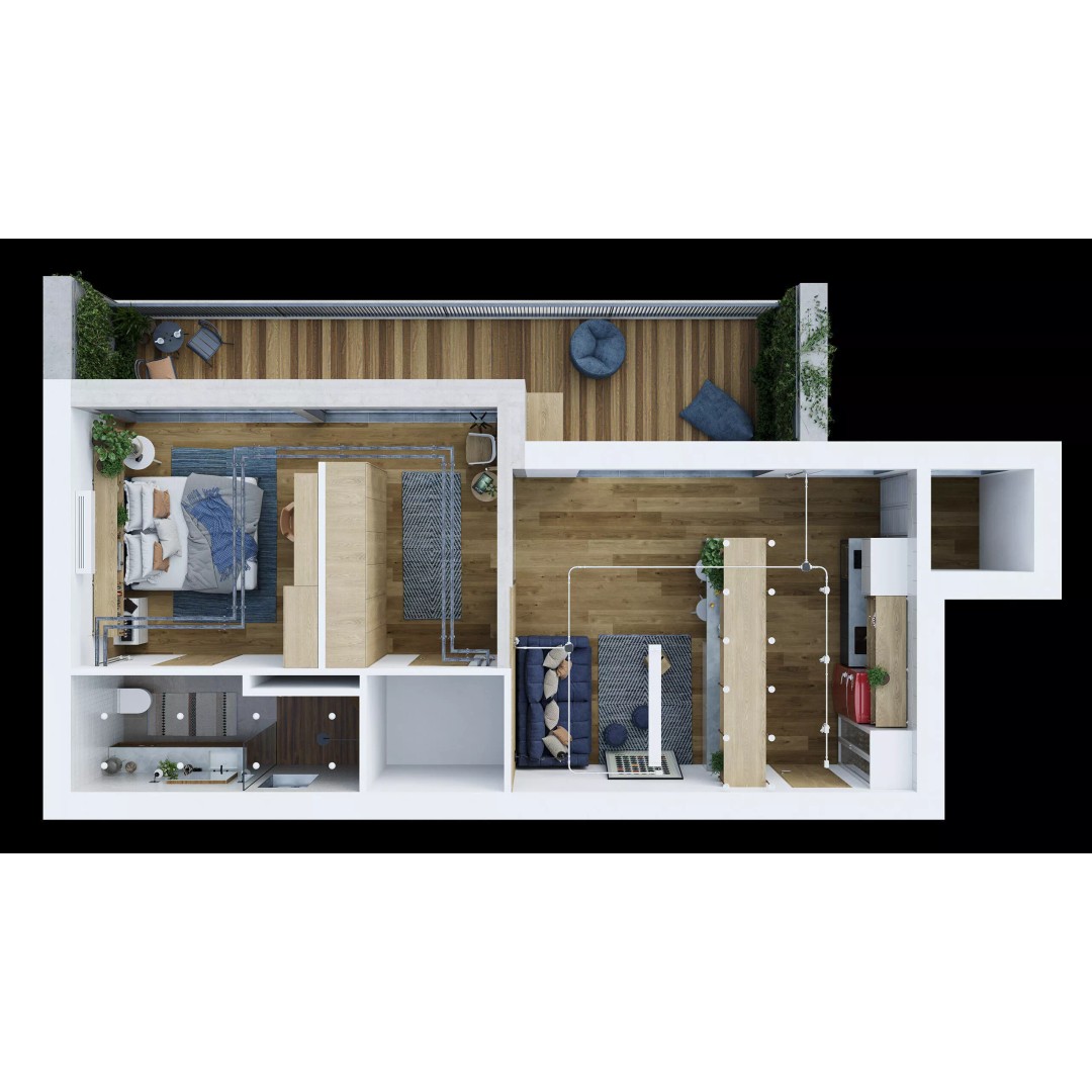 Modern Apartment Interior 3D Model – PBR Scene for Blender, FBX, OBJ - View 20