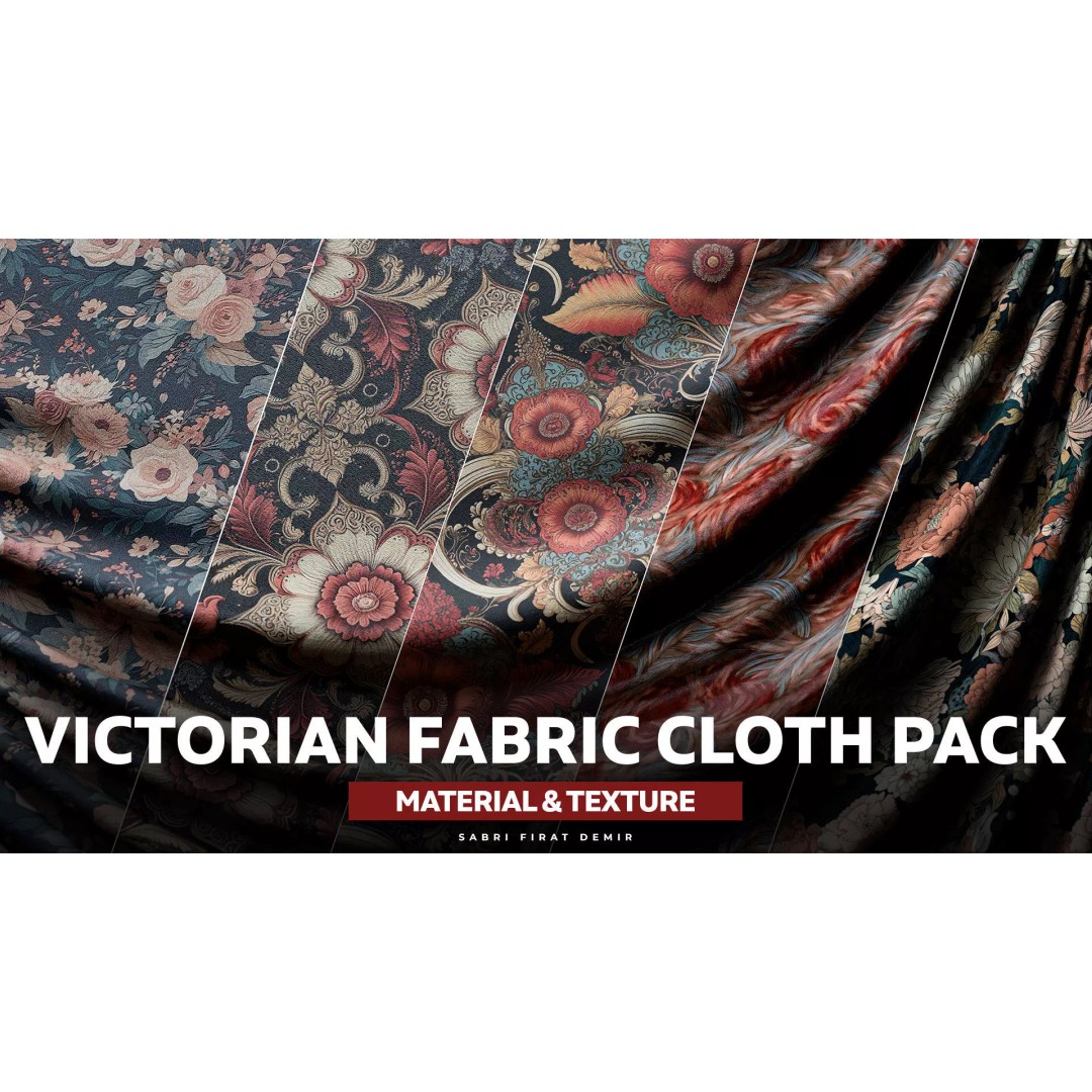 Victorian Fabric 3D Model – Detailed Cloth Textures, PBR, Unreal Engine - View 2