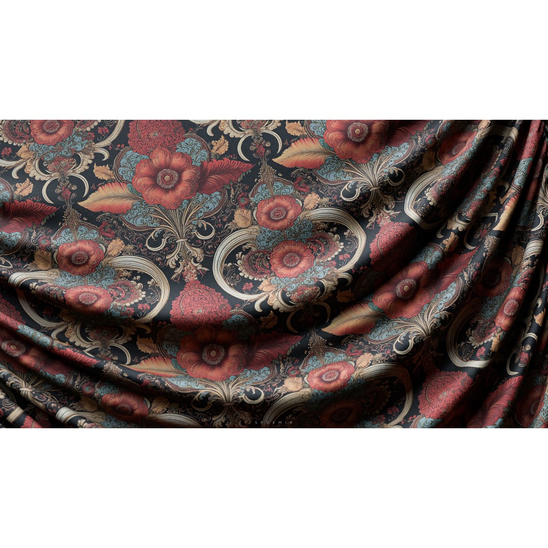 Victorian Fabric 3D Model – Detailed Cloth Textures, PBR, Unreal Engine - View 6