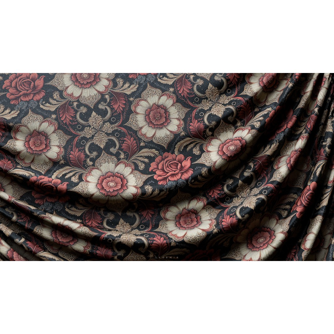 Victorian Fabric 3D Model – Detailed Cloth Textures, PBR, Unreal Engine - View 7
