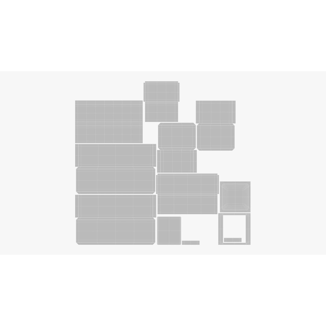 Shelf Constructor Lounge 3D Model – Low Poly Furniture Design, FBX