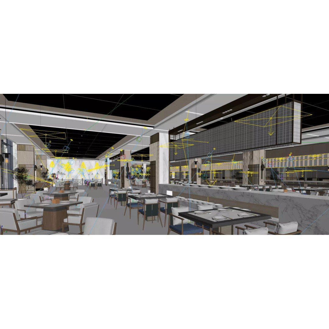 Restaurant Interior Design 3D Model – Modern Cafe Setup, FBX - View 10